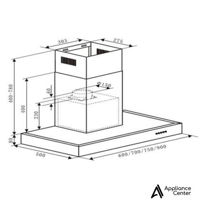 Campana de Pared 90 cm Airon 3488D290 - Imagen 2