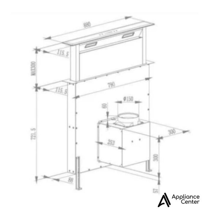 Campana Down Draft 90 cm 3588FD900 - Imagen 5