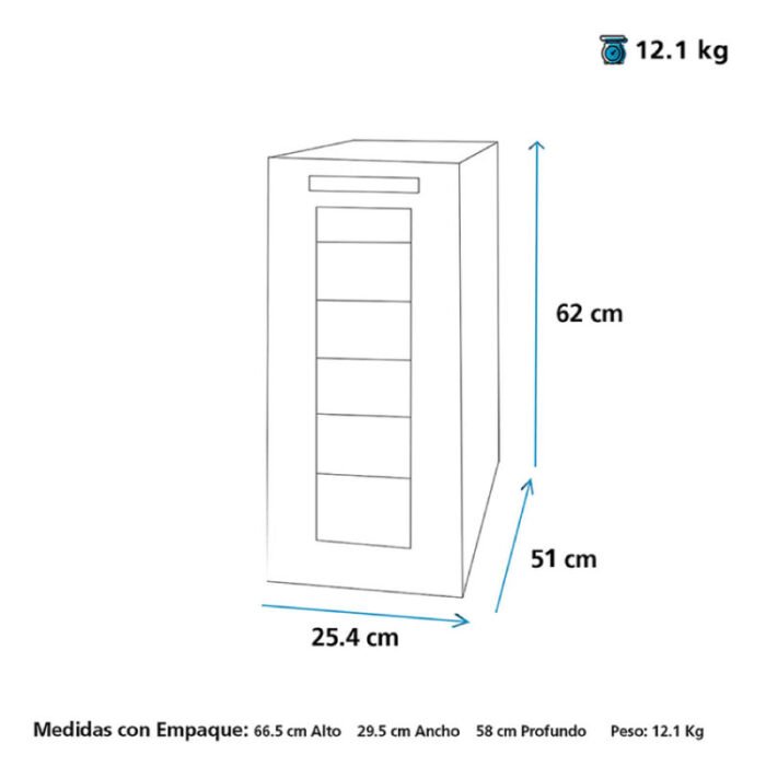 Vinera GE GW12XDBB | 12 Botellas | Negro - Imagen 5