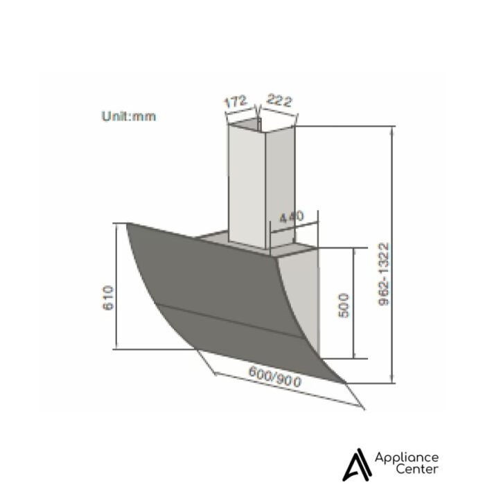 Campana de Pared Horizontal Airon IAR-701 – 90 cm - Imagen 3