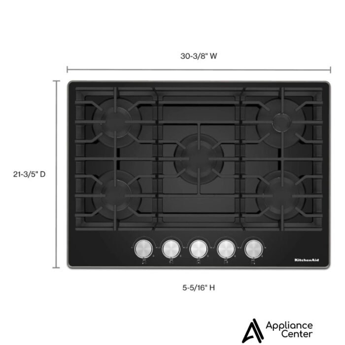 Cubierta de Gas 76 cm KitchenAid KCGG530PBL - Imagen 2