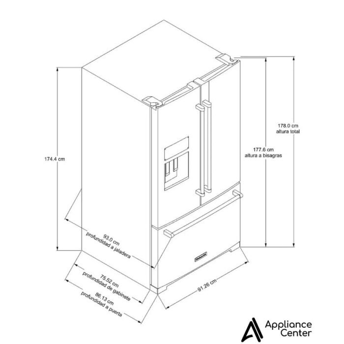 Refrigerador French Door KitchenAid KRFF577KBS - Imagen 2