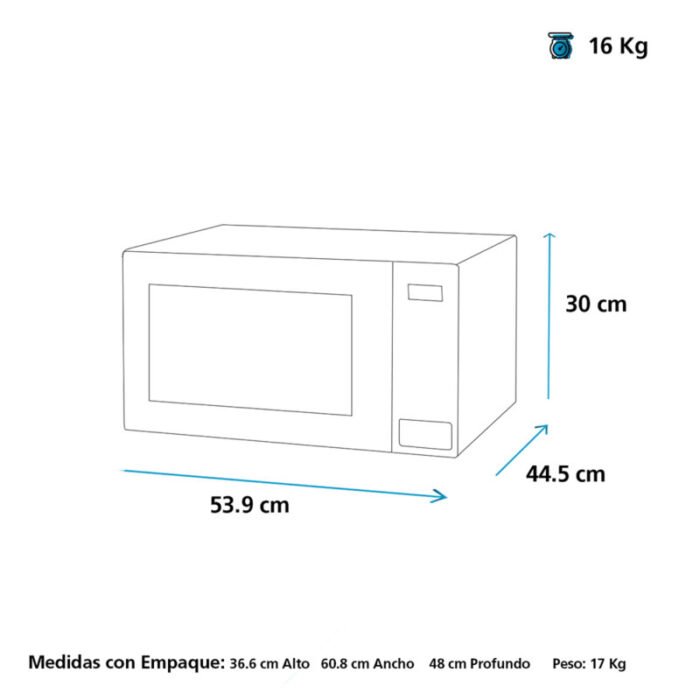 Microondas Mabe MGE09SEJ | 0.9 Pies Cúbicos - Imagen 3