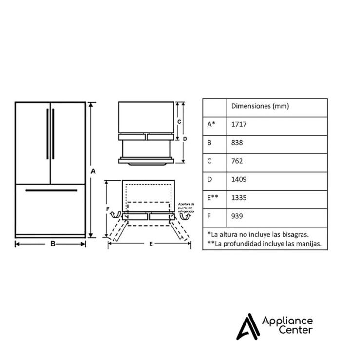 Nevecón GE Profile PFQ25LERCDS | 672 Litros - Imagen 2