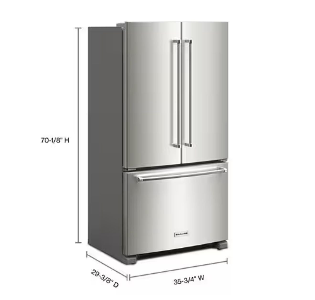 Refrigerador de puerta francesa de 20 pies cúbicos Kitchenaid - KRFC136SPS - Imagen 3