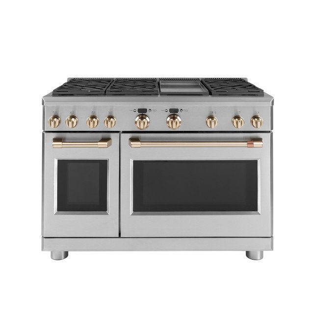 Juego de manija y perilla de bronce cepillado CAFÉ™ de 48” para cocina Pro y Rangetop GE CAFÉ - CXPR8HKPMBZ - Imagen 2