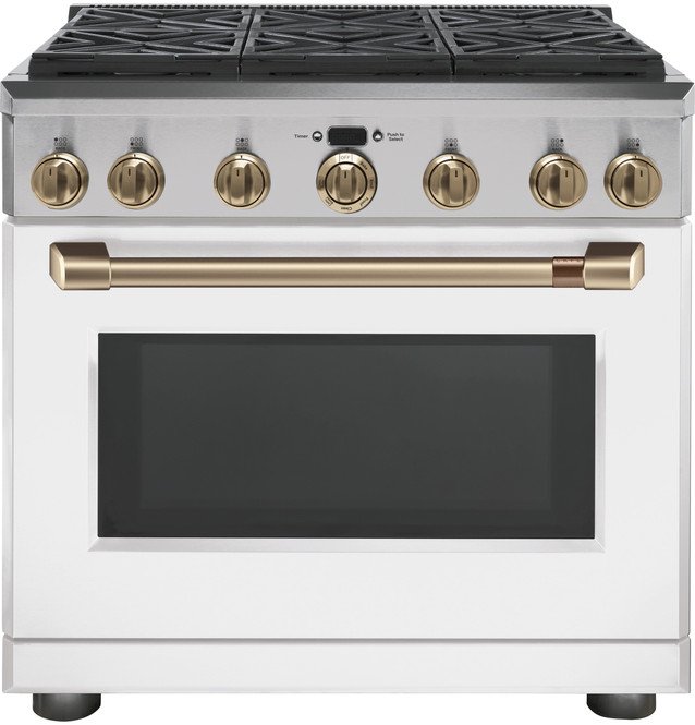 Juego de manija y perilla de bronce cepillado CAFÉ™ de 36" para cocinas Pro y Rangetop GE CAFÉ - CXPR6HKPMBZ - Imagen 3