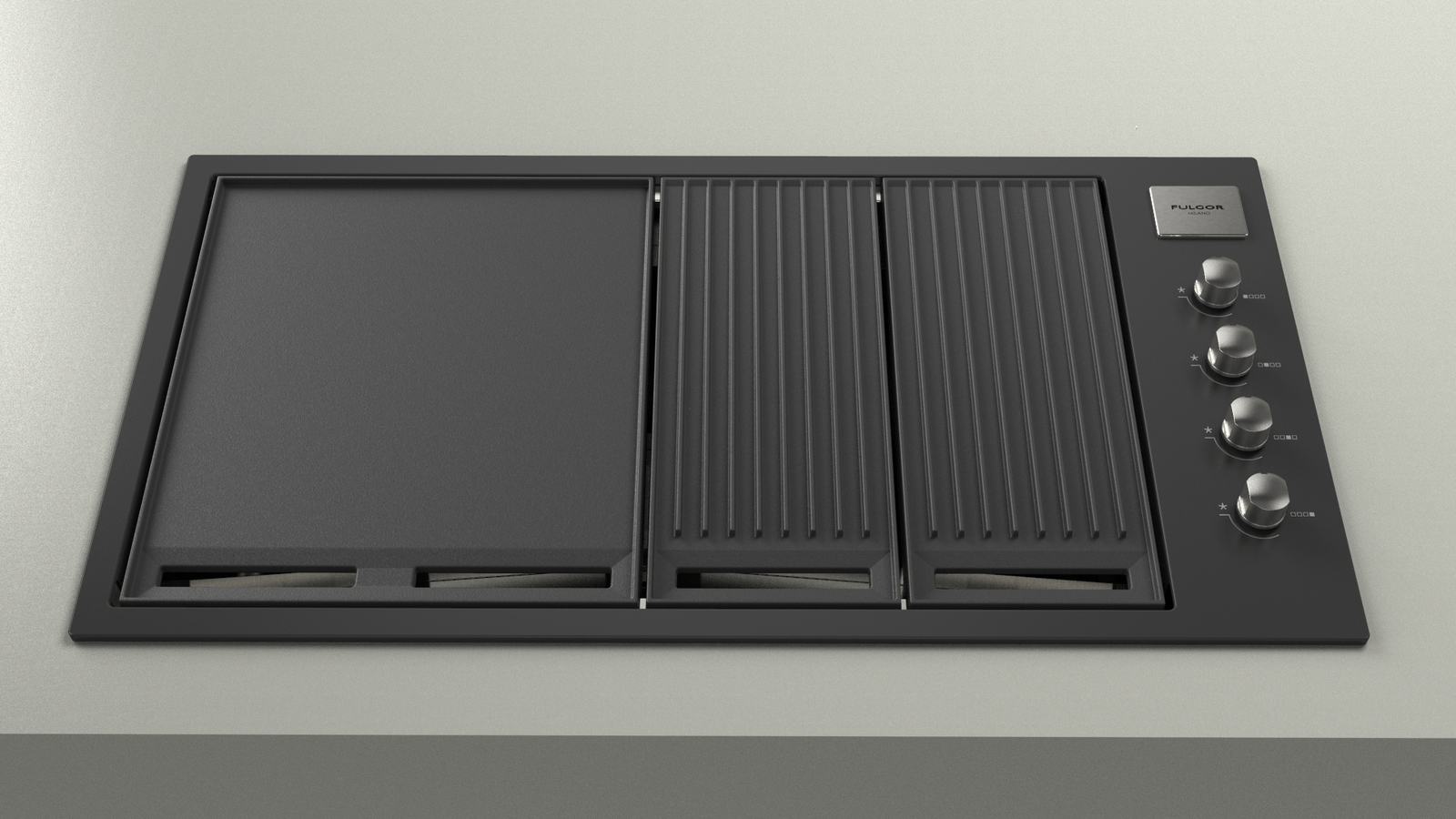 Barbacoa 1000 Black Fulgor Milano - FOBQ1000GMBK - Imagen 2