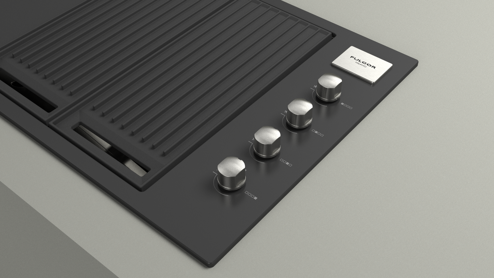 Barbacoa 1000 Black Fulgor Milano - FOBQ1000GMBK - Imagen 3