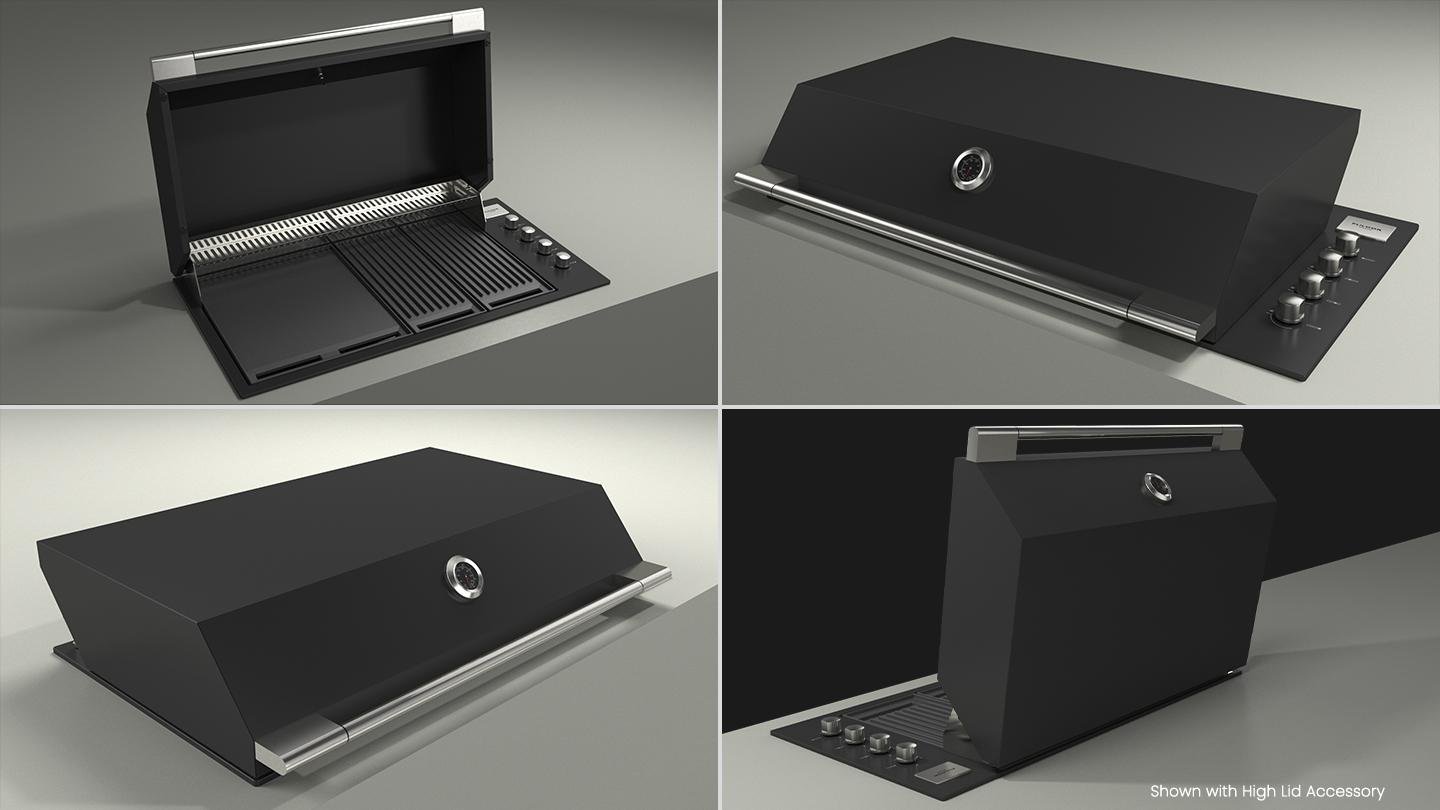 Barbacoa 1000 Black Fulgor Milano - FOBQ1000GMBK - Imagen 4