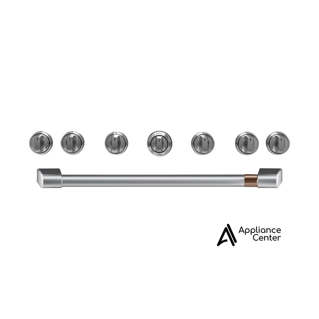 Juego de manija y perilla de acero inoxidable cepillado CAFÉ™ de 36" para cocinas Pro y Rangetop GE CAFÉ - CXPR6HKPMSS
