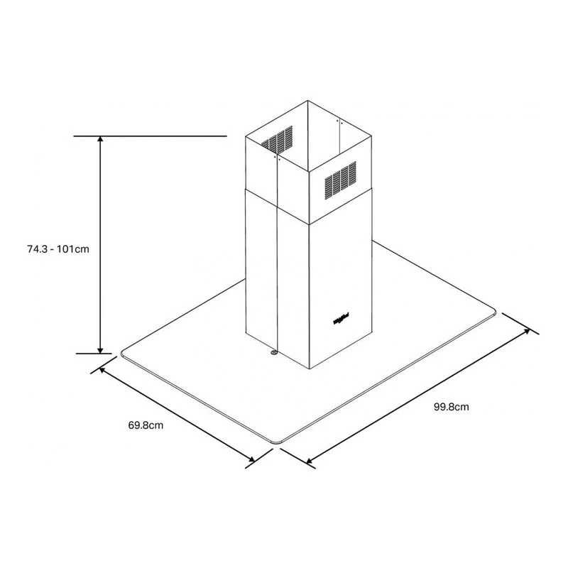 Campana De Isla 100 cm Acero Inox Whirlpool - WHI9915S - Imagen 4