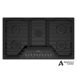 Cubierta a gas 5 quemadores 36" negra / Acero recubierto porcelana blanca Whirlpool - WCGK5036PV