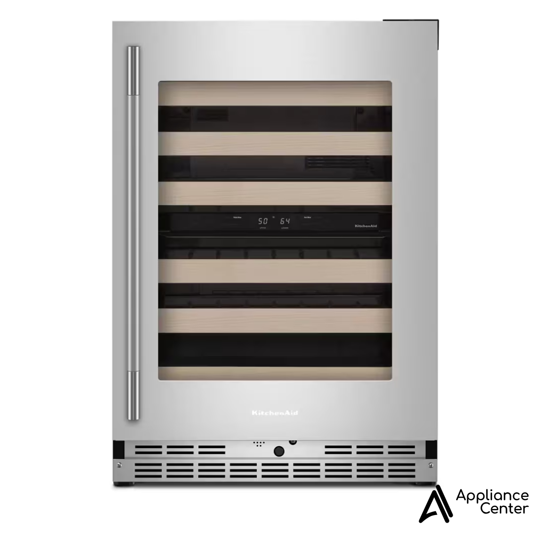 Cava de vinos de 24" con estantes frontales de madera Kitchenaid - KUWR524SPS