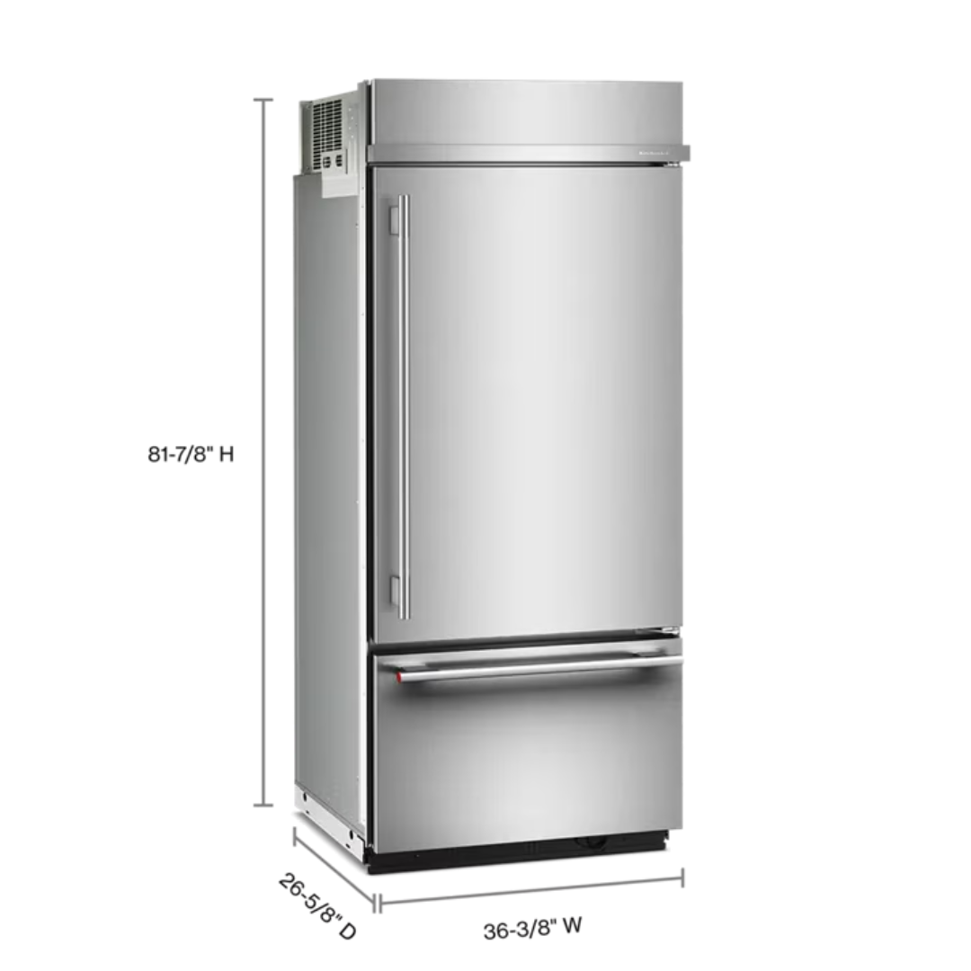 Refrigerador empotrado de 20.8 pies cúbicos Platino Kitchenaid - KBBR336SPS - Imagen 2