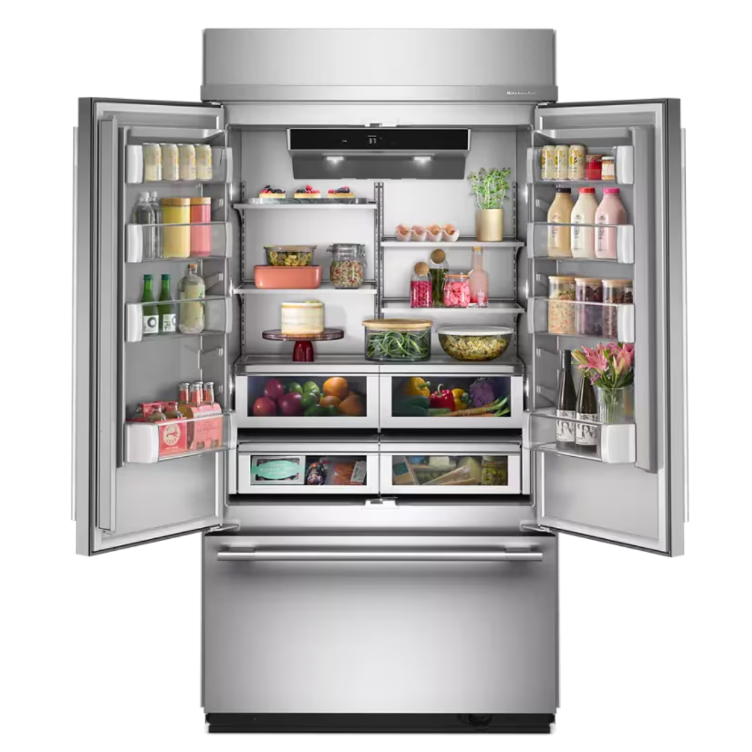 Refrigerador empotrado de 24.2 pies cúbicos y 42 pulgadas con puerta francesa Kitchenaid - KBFN542SPS - Imagen 2