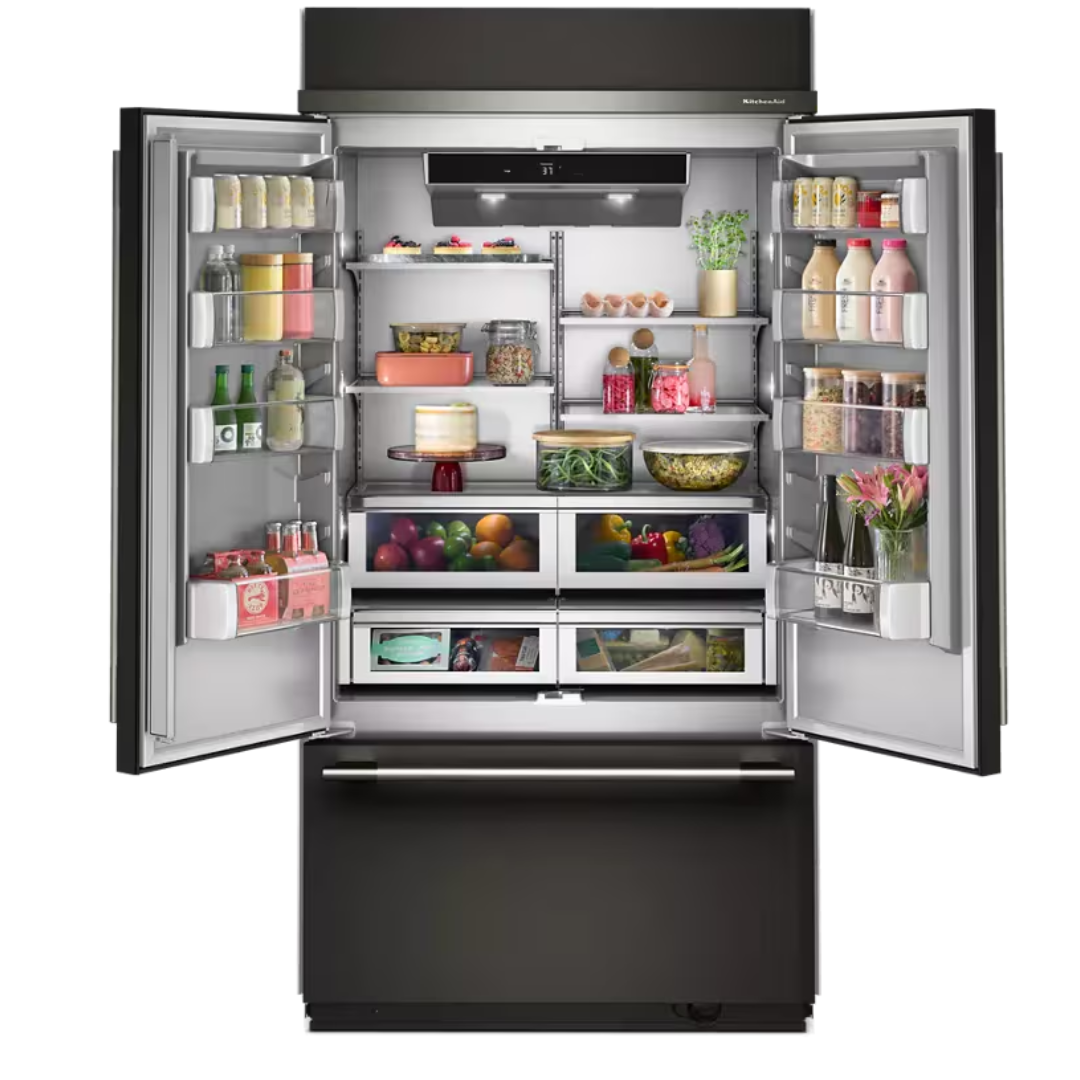 Refrigerador empotrado de 24.2 pies cúbicos puerta francesa Kitchenaid - KBFN542SBE - Imagen 2