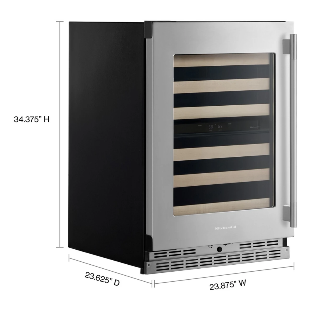 Cava de vinos de 24 pulgadas, 46 botellas Kitchenaid - KUWL524SPS - Imagen 3
