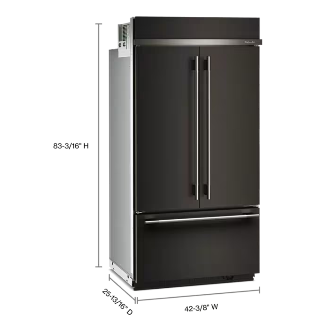 Refrigerador empotrado de 24.2 pies cúbicos puerta francesa Kitchenaid - KBFN542SBE - Imagen 3
