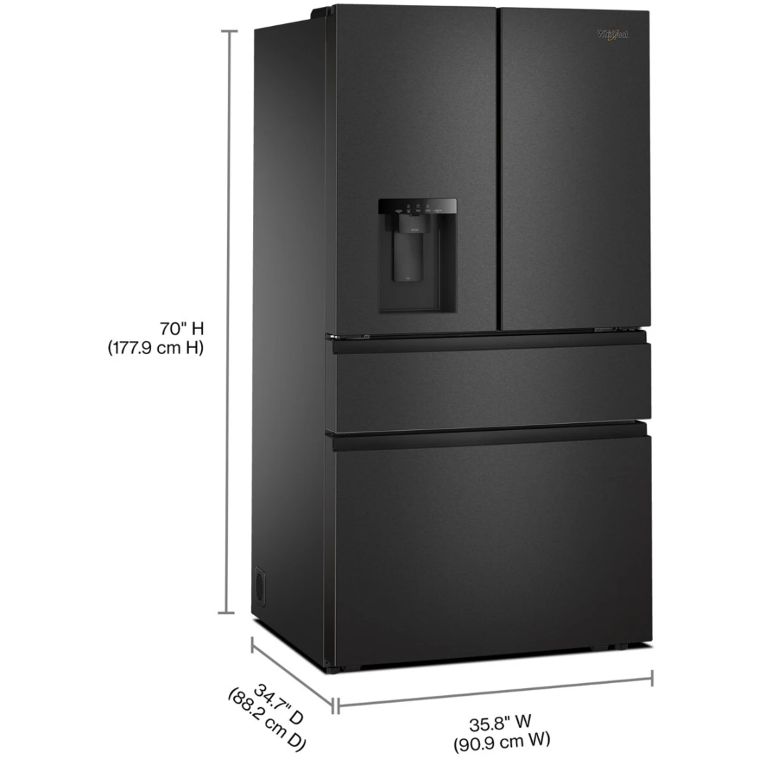 Refrigerador independiente de 36 pulgadas con puerta francesa Whirlpool - WRMF3536SV - Imagen 3