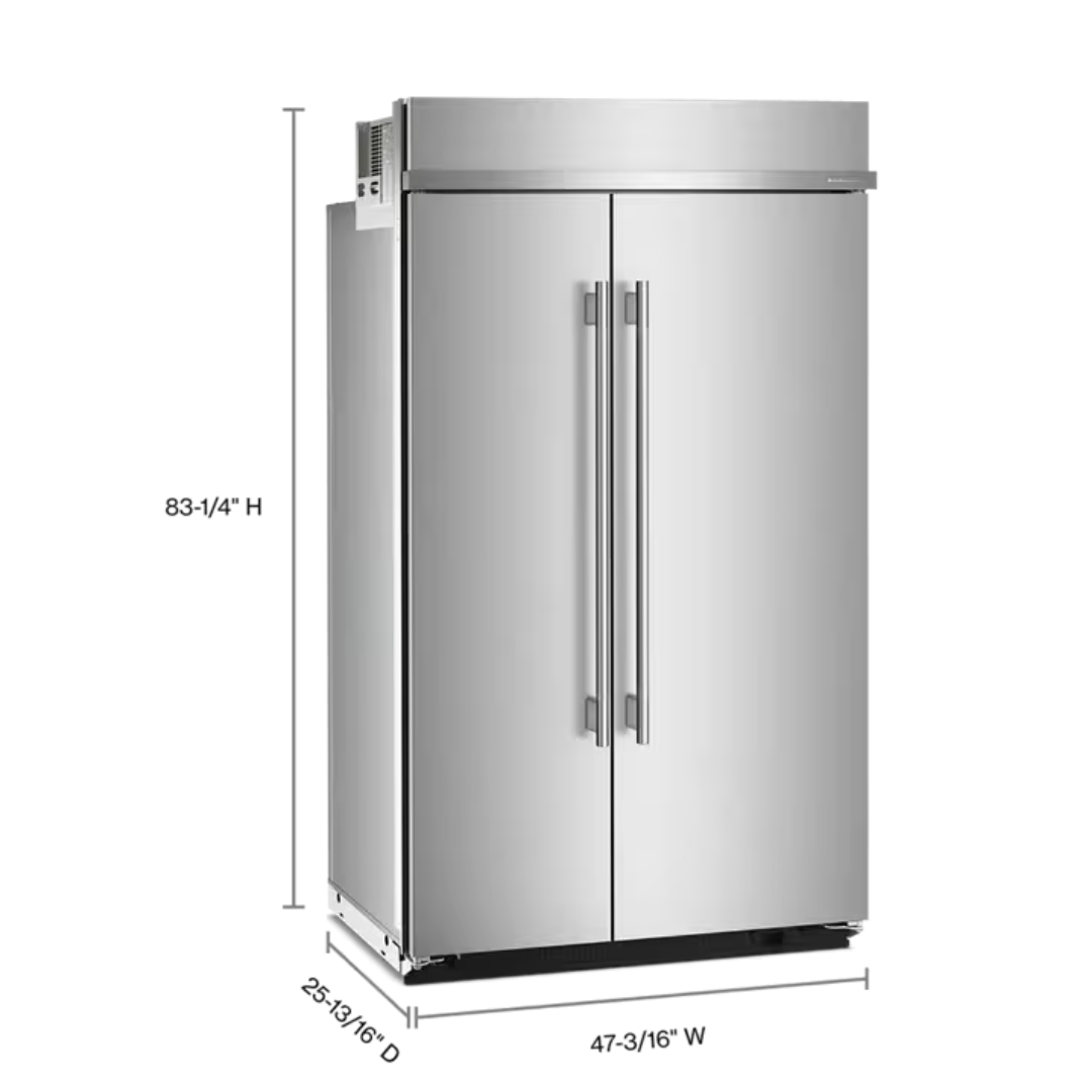 Refrigerador empotrado de dos puertas de 48" Kitchenaid - KBSN748SPS - Imagen 3