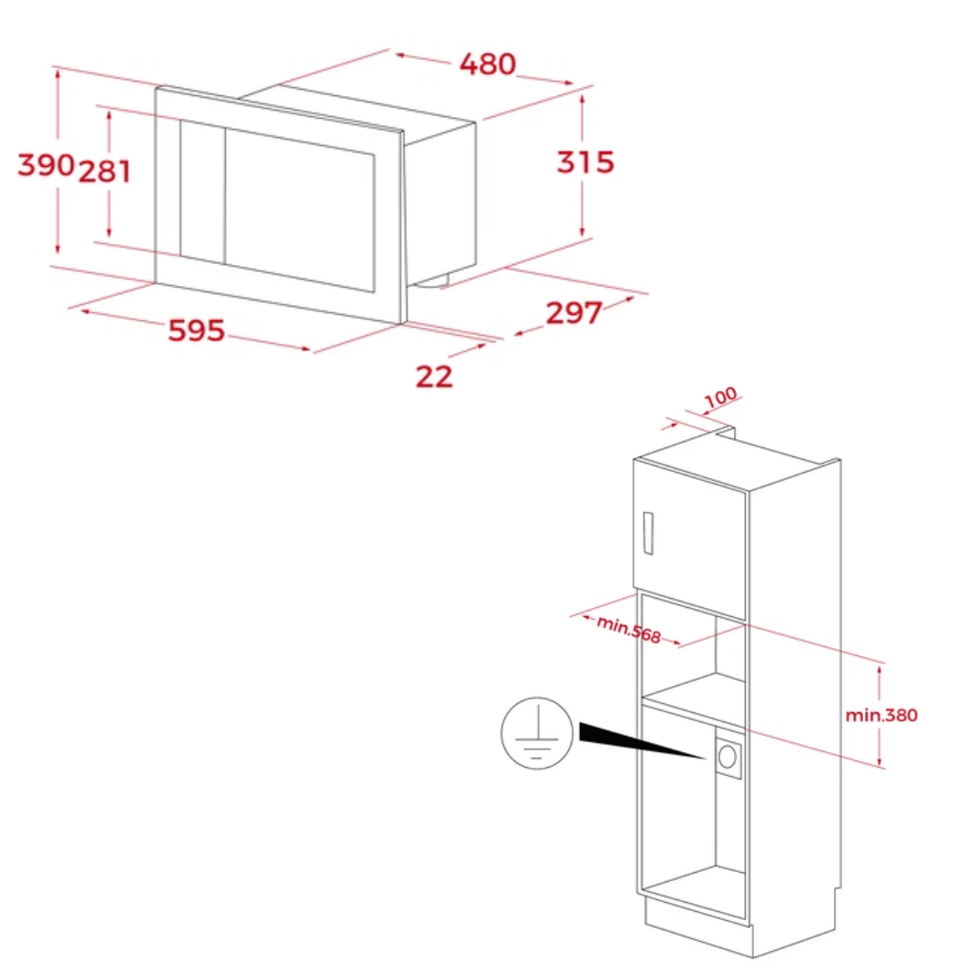 Microondas integrable de base cerámica y 20 litros Teka - MS 620 BIS - Imagen 4