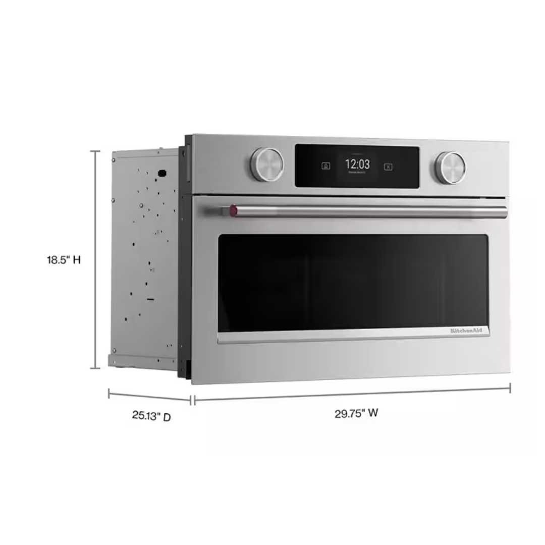 Horno microondas empotrado de 30" con freidora de aire Kitchenaid - KMBS730SPS - Imagen 3
