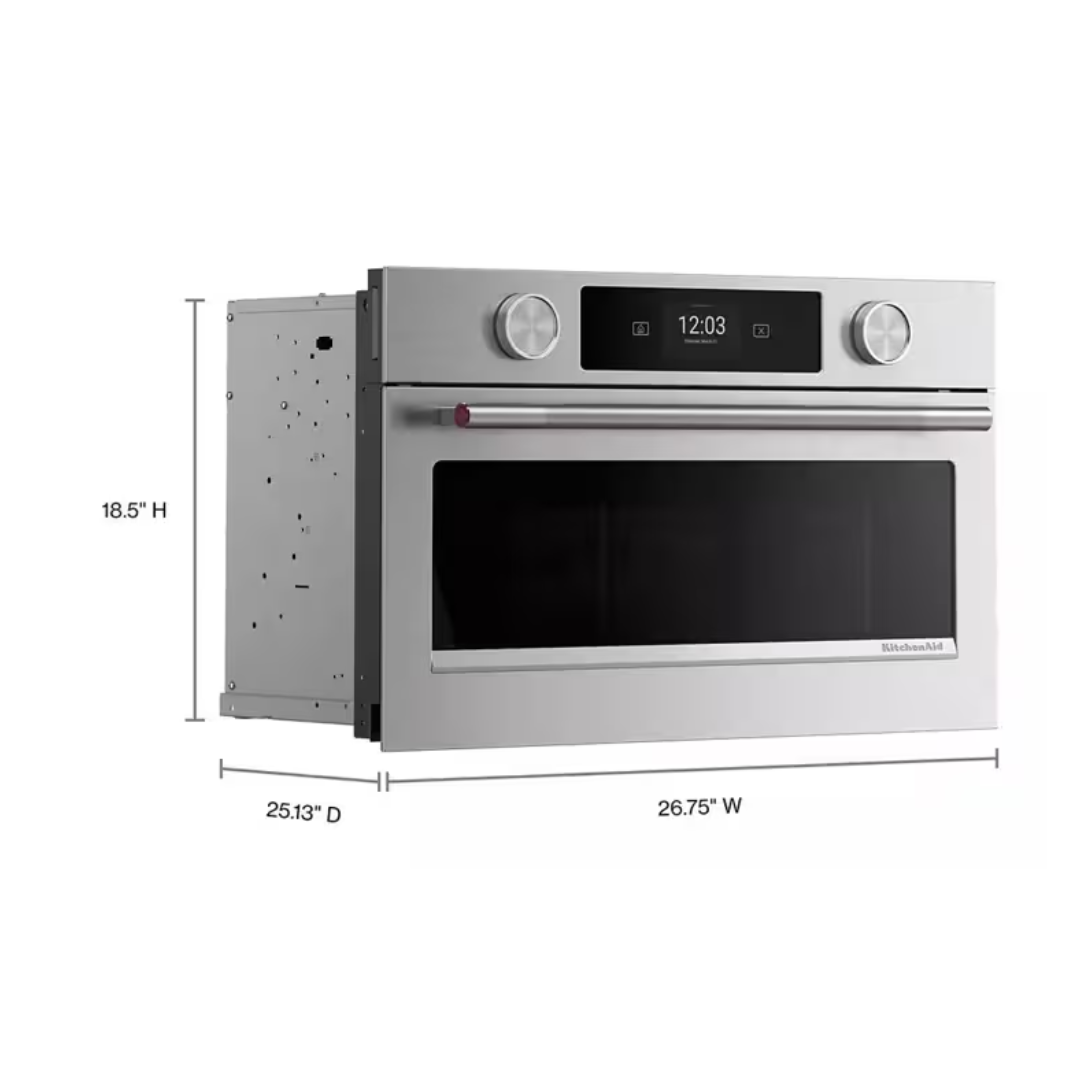Horno microondas empotrado de 27" con freidora de aire Kitchenaid - KMBS727SPS - Imagen 2