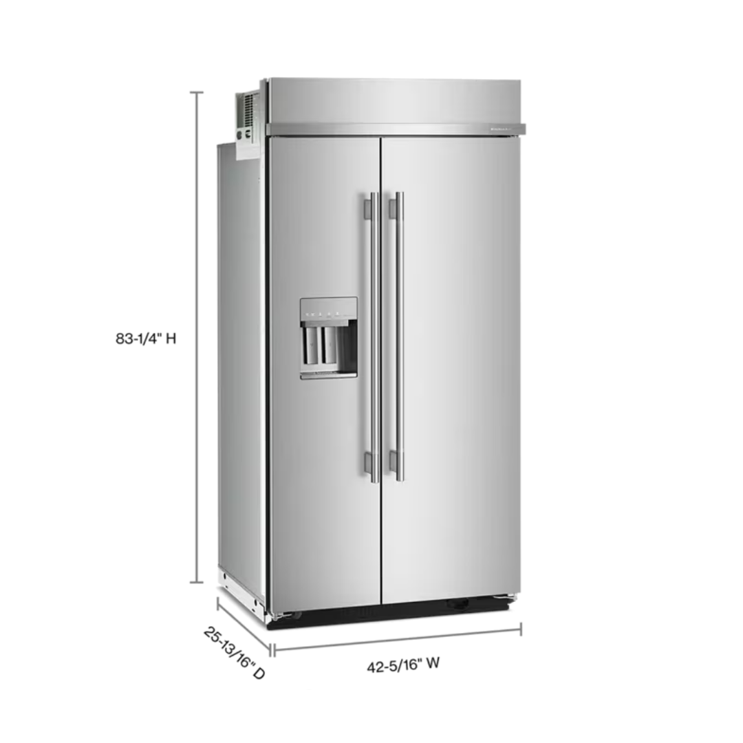 Refrigerador empotrado de dos puertas de 25.1 pies cúbicos Kitchenaid - KBSD742SPS - Imagen 3