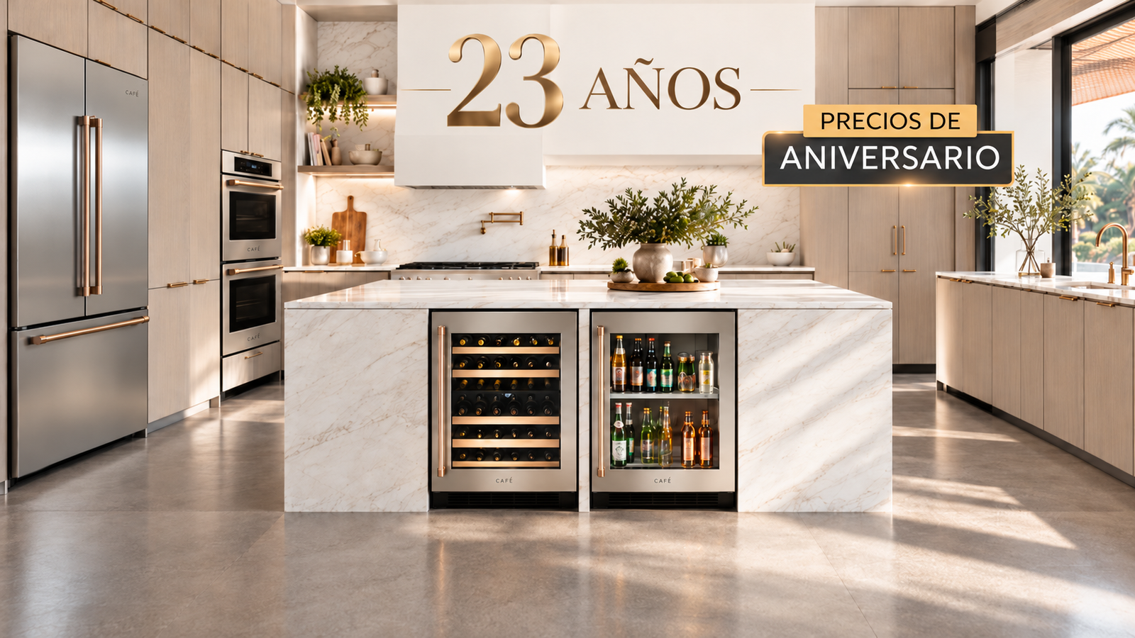 Cocina de lujo con promoción de aniversario